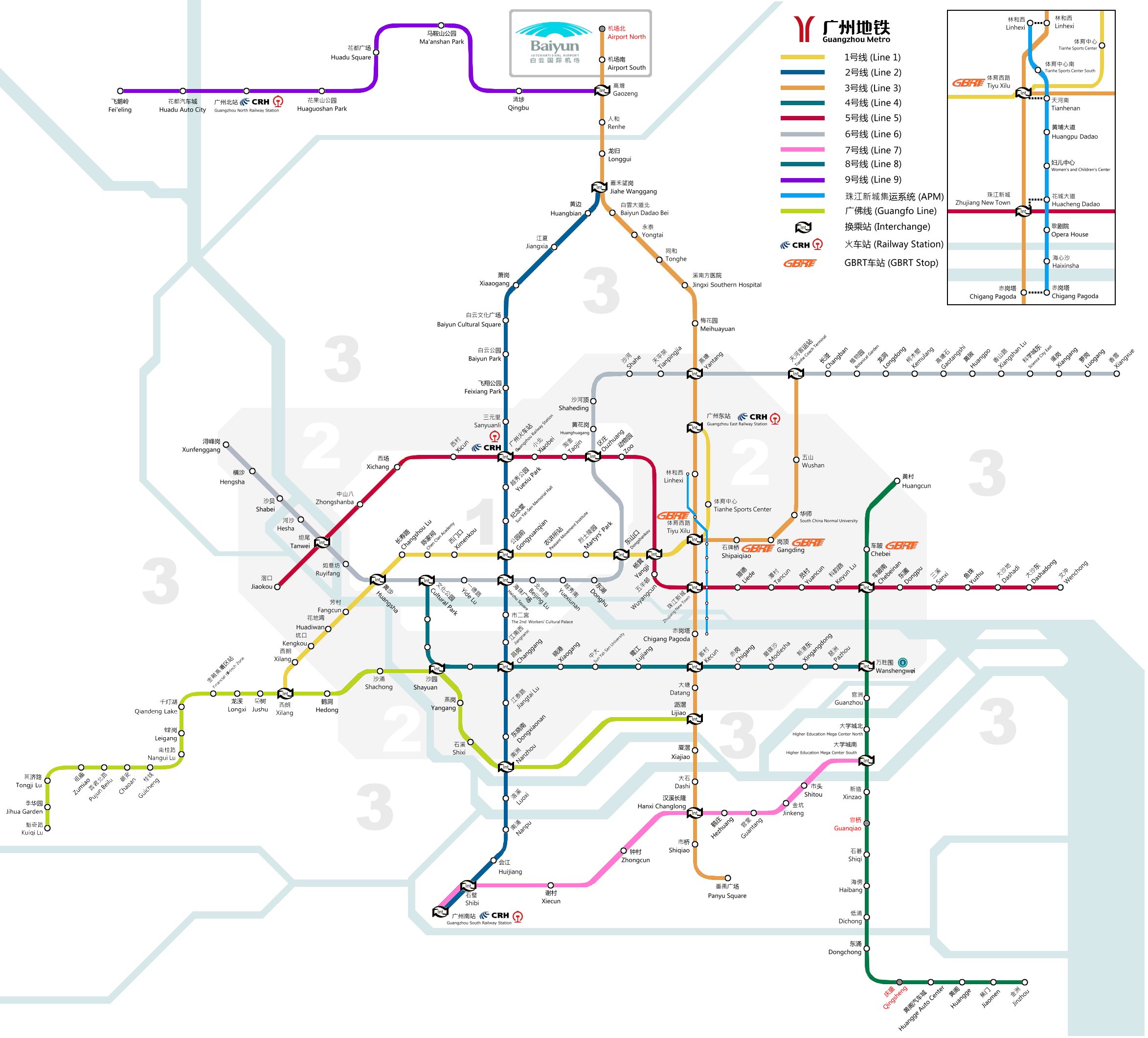 最新广州地铁线路图概览