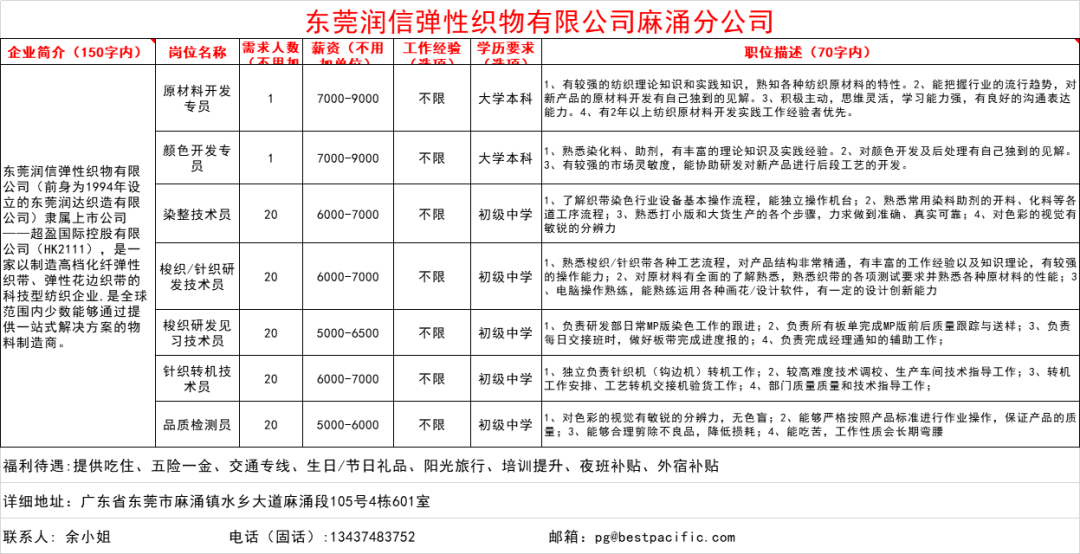 湖州埭溪最新招聘信息概览